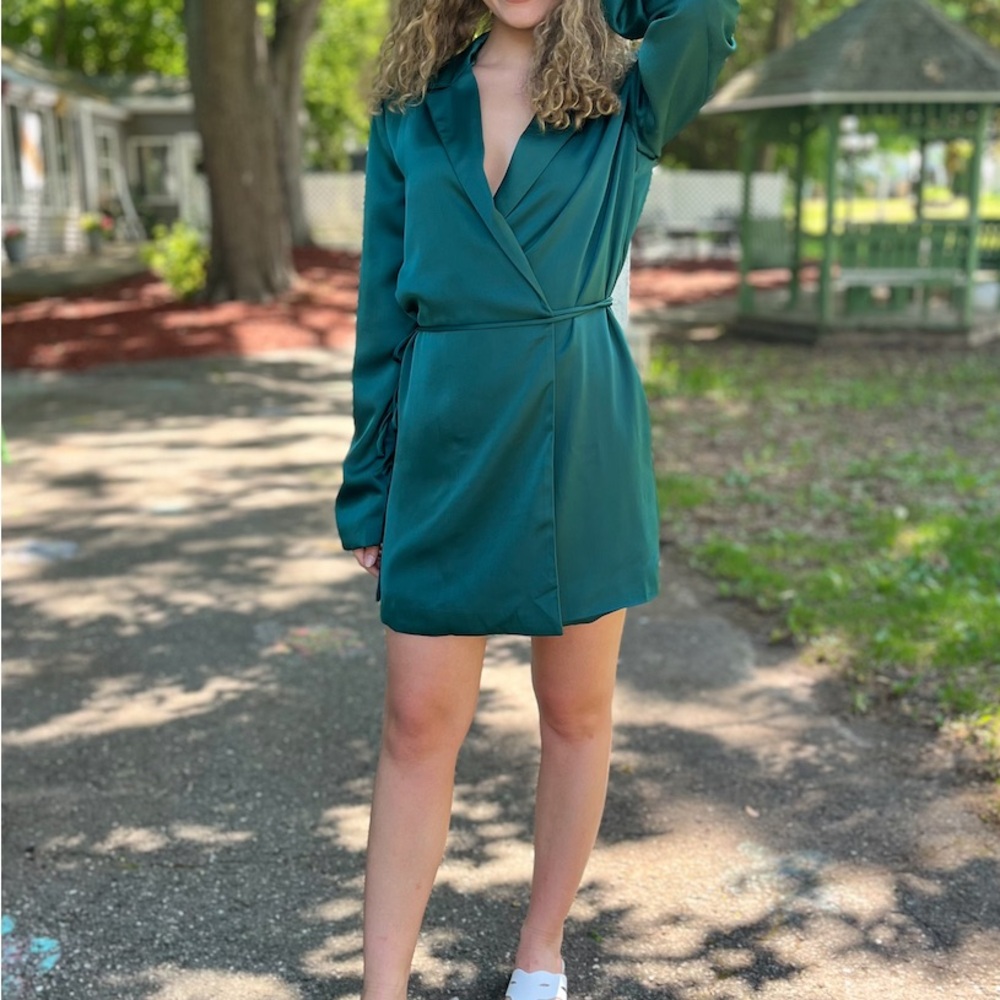 Secretary Sass Mini Wrap Dress